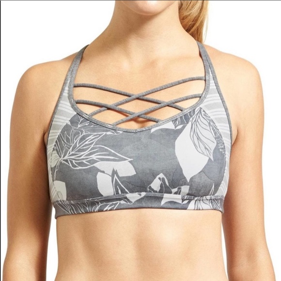 Athleta Other - Athleta Tropical Mind Over Matter Gray Sports Bra